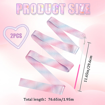 Polycotton Dance Ribbons with Wand AJEW-WH0347-35-1