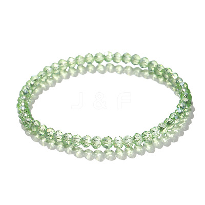 4mm Prism Faceted Rondelle Glass Beaded Stretch Bracelets for Women EH2213-7-1