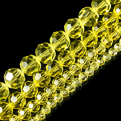 4 Strands 4 Styles Transparent Glass Bead Strands GLAA-TA0002-56B-1