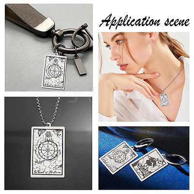 10Pcs 201 Stainless Steel Pendants STAS-DC0011-11-1