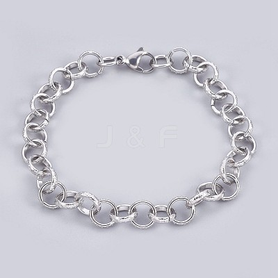 Tarnish Resistant 304 Stainless Steel Rolo Chain Bracelets BJEW-P237-11P-1