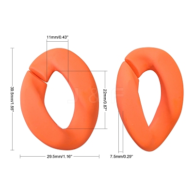 Opaque Spray Painted Acrylic Linking Rings OACR-T024-01-I-1