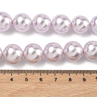 Electroplated Shell Pearl Beads Strands BSHE-G041-14mm-06-1