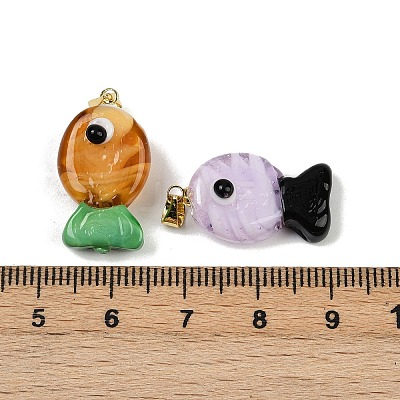 Handmade Lampwork Pendants LAMP-A007-01G-03-1