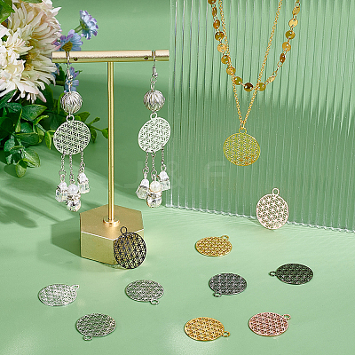 20Pcs 5 Colors Brass Pendants KK-HY0001-47-1