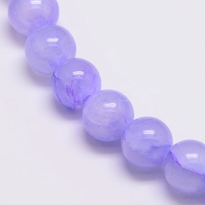 Dyed Natural Green Jade Beads Strands JBS053-6MM-29-1
