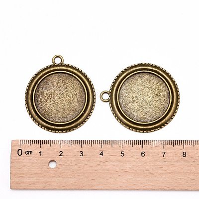 Vintage Tibetan Style Alloy Pendant Cabochon Bezel Settings TIBEP-M018-139AB-NF-1