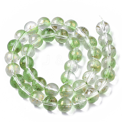 Transparent Spray Painted Glass Bead Strands GLAA-N035-03D-B02-1