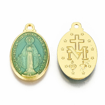 Brass Enamel Pendants KK-S345-179B-1