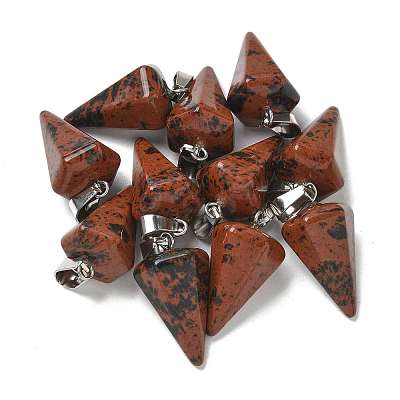 Natural Mahogany Obsidian Pendants G-B127-13P-07-1