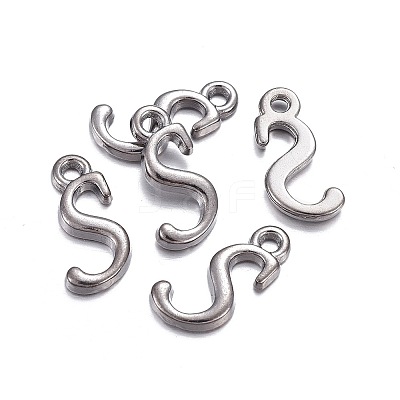 Gunmetal Plated Alloy Letter Pendants LS-PALLOY-J718-01B-S-1