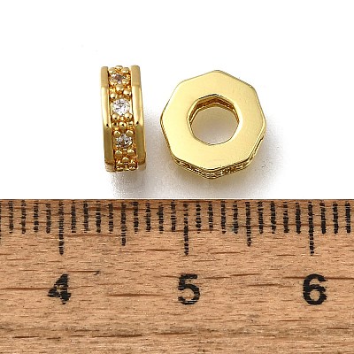 Brass Micro Pave Clear Cubic Zirconia European Beads LS-ZIRC-I070-094G-1