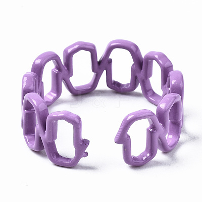 Spray Painted Brass Cuff Rings RJEW-S044-148-1