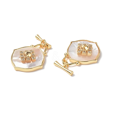 Rhombus Shell Toggle Clasps KK-P223-09G-1