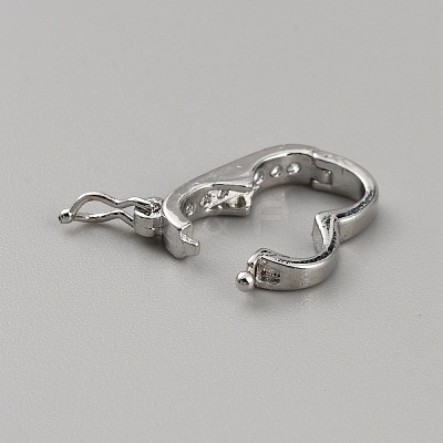Brass Micro Pave Clear Cubic Zirconia Twister Clasps KK-WH0064-04P-1