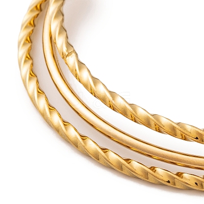 7Pcs PVD Vacuum Plating 304 Stainless Steel Ring Bangles Set for Women BJEW-A011-14D-G-1