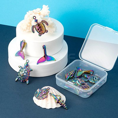12Pcs 6 Style Ocean Themed Alloy Pendants FIND-LS0001-01-1