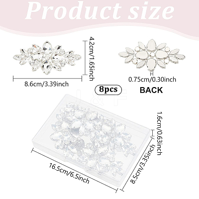 8Pcs Glass Cabochons(Hot Melt Adhesive On The Back) GGLA-FG0001-07B-1