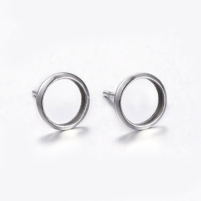 Tarnish Resistant 304 Stainless Steel Stud Earring Settings STAS-K131-A-01P-1