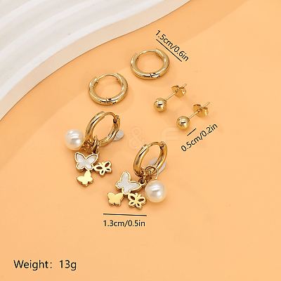 3 Pairs Elegant Stainless Steel Earring Sets OF1161-2-1