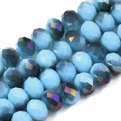 Electroplate Opaque Glass Beads Strands LS-EGLA-A034-P8mm-F19-1-1
