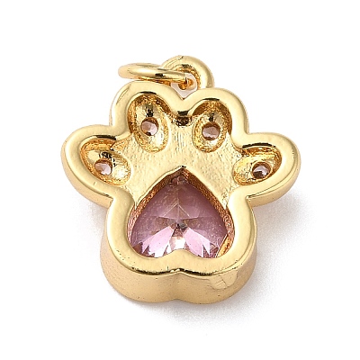 Rack Plating Brass Pave Cubic Zirconia Charms KK-O142-58G-01-1