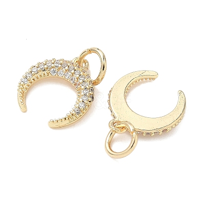 Brass Micro Pave Cubic Zirconia Pendants KK-D386-15G-01-1