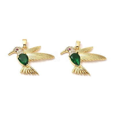 Brass Micro Pave Cubic Zirconia Pendants KK-G533-06G-01-1