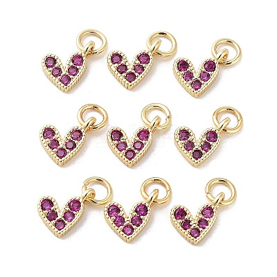 Brass Micro Pave Cubic Zirconia Charms RB-I078-66G-01-NR-1