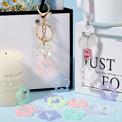 100Pcs Transparent Luminous Acrylic Pendants TACR-SP0001-18-1