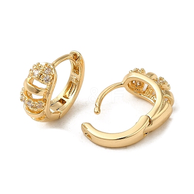 Brass Micro Pave Cubic Zirconia Hoop Earring EJEW-L271-24KCG-01-1