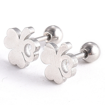 Tarnish Resistant 201 Stainless Steel Barbell Cartilage Earrings EJEW-R147-19-1