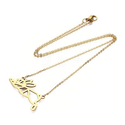 201 Stainless Steel Bunny Pendant Necklaces NJEW-T009-JN027-2-40-1