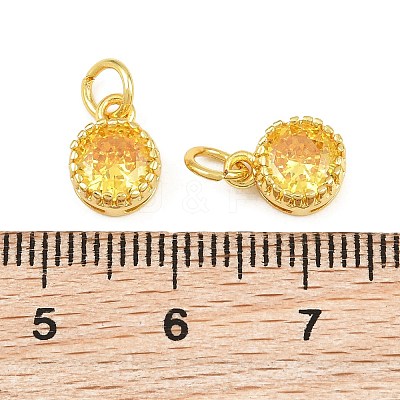 Brass Pave Cubic Zirconia Charms CU-CBA3D67-02G-07-1