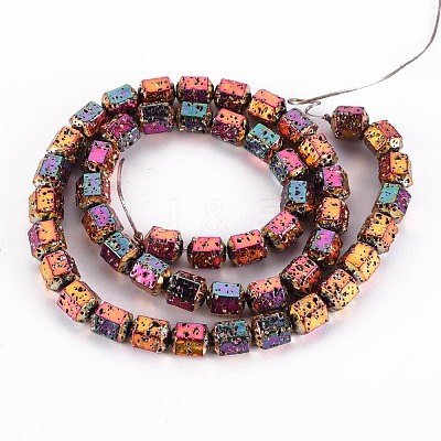 Electroplated Natural Lava Rock Beads Strands G-T114-71A-1