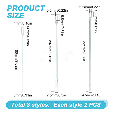 6Pcs 3 Styles Nickel Galvanizing Quick & Easy Drawstring Threader Tool TOOL-DC0001-09-1