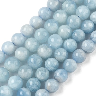 Natural Aquamarine Beads Strands G-D327-C03-8mm-01-1