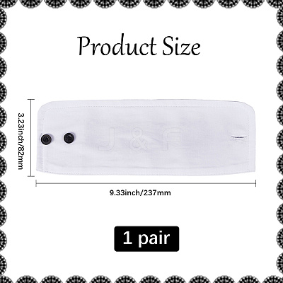 Removable Cotton Wrist Cuffs with Resin Button AJEW-WH20077-020A-1
