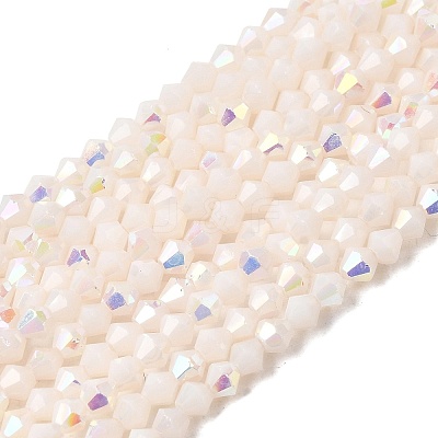AB Color Plated Opaque Glass Beads Strands GLAA-G127-02I-1