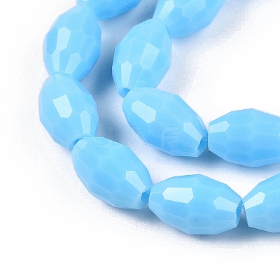 Opaque Solid Color Imitation Jade Glass Beads Strands EGLA-A037-P6x8mm-D03-1