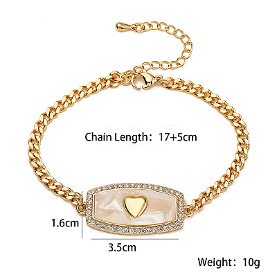 Brass Micro Pave Cubic Zirconia Link Bracelets PW-WG51589-01-1