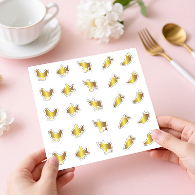 Rectangle Plastic Self-Adhesive Restaurant Menu Label Stickers AJEW-WH20177-002-1