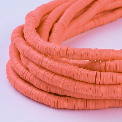 Flat Round Handmade Polymer Clay Beads CLAY-R067-8.0mm-14-1