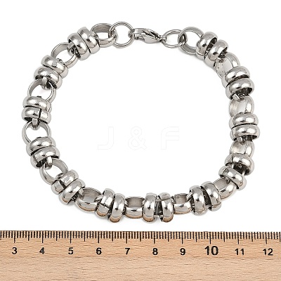 Punk 304 Stainless Steel Link Chain Bracelets for Men Women BJEW-S181-03P-1