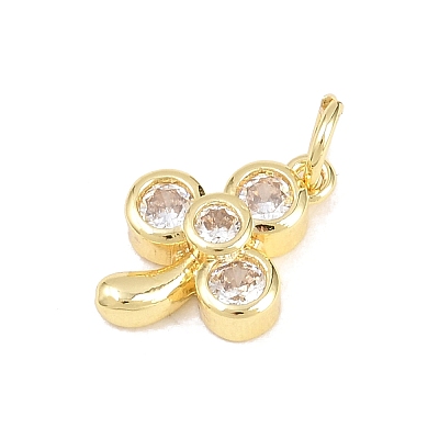 Brass Micro Pave Clear Cubic Zirconia Pendants KK-H273-38G-02-1
