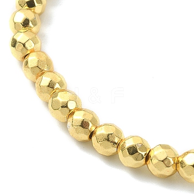 Non-magnetic Synthetic Hematite & Glass Seed Beaded Stretch Bracelet BJEW-JB09455-1