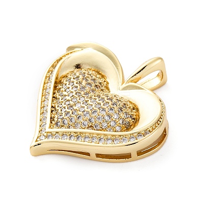 Brass Micro Pave Cubic Zirconia Pendants KK-S510-32G-01-1