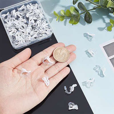 50Pcs Plastic Clip-on Earring Findings FIND-AR0002-71-1