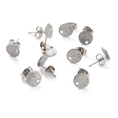 Non-Tarnish 304 Stainless Steel Stud Earring Findings STAS-O144-01A-P-1