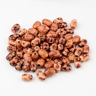 Printed Natural Wood Beads X-WOOD-R247-M-1